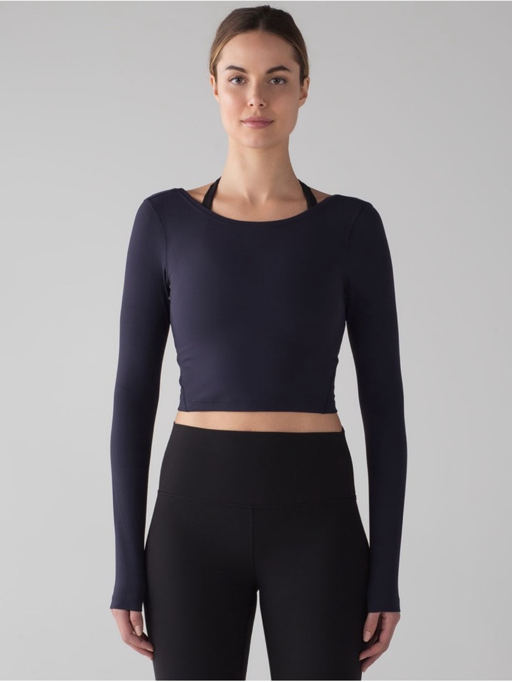 Lululemon Arise Cropped Long Sleeve Midnight Navy Size 6